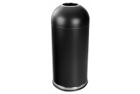Abfallbehälter, mit Einwurföffnung, 52,0 l, rund, Metall schwarz