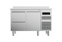 Kühltisch Zentralk., GN 1/1, 1 Tür, 2 Schubl., Korpushöhe 650 mm, ohne Arbeitsplatte