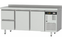 Tiefkühltisch ZK, GN 1/1, 2 Türen und 2 Schubladen, Tischplatte mit Aufkantung