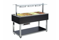 Büfett-Element Bain-Marie Wanne 1494 mm GN 4/1 Vollverkleidung Wenge