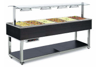 Büfett-Element Bain-Marie Wanne 2144 mm GN 6/1 Vollverkleidung Wenge