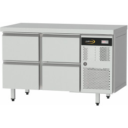 Kühltisch Zentralkühlung, GN 1/1, 4 Schubladen, Tischplatte ohne Aufkantung