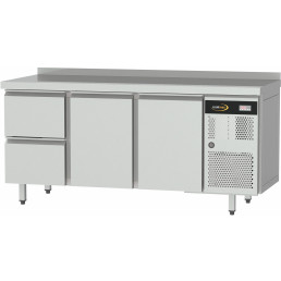 Tiefkühltisch ZK, GN 1/1, 2 Türen und 2 Schubladen, Tischplatte mit Aufkantung