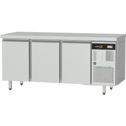 Tiefkühltisch Zentralkühlung, GN 1/1, 3 Türen, Tischplatte ohne Aufkantung