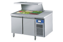 Saladette 2 Türen je 8 x GN 1/1 / mit Tischplatte hinten aufgekantet