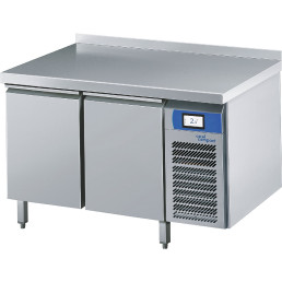 Kühltisch 2 Türen je 9 x GN 1/1 / mit Tischplatte hinten aufgekantet