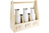Getränkeset Trio unbehandelte Fichte / 3 Porzellankaraffen 170 x 410 x 445 mm