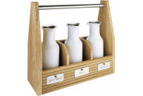 Getränkeset Trio Eichenholz / 3 Porzellankaraffen 170 x 410 x 445 mm