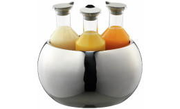 Getränke-Set Triplet poliert ø 320 mm inkl. 3 Kunststoffkaraffen 1,20 l