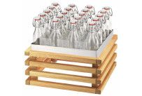 Getränke-Set 352 x 352 mm / 20 Bügelflaschen / mit L-Standfuß Oak