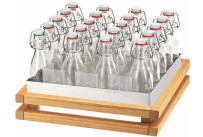 Getränke-Set 352 x 352 mm / 20 Bügelflaschen / mit S-Standfuß Oak