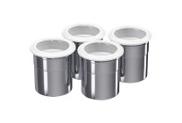 Chromstahl-Becher mit passender Verschlusskappe Set á 4