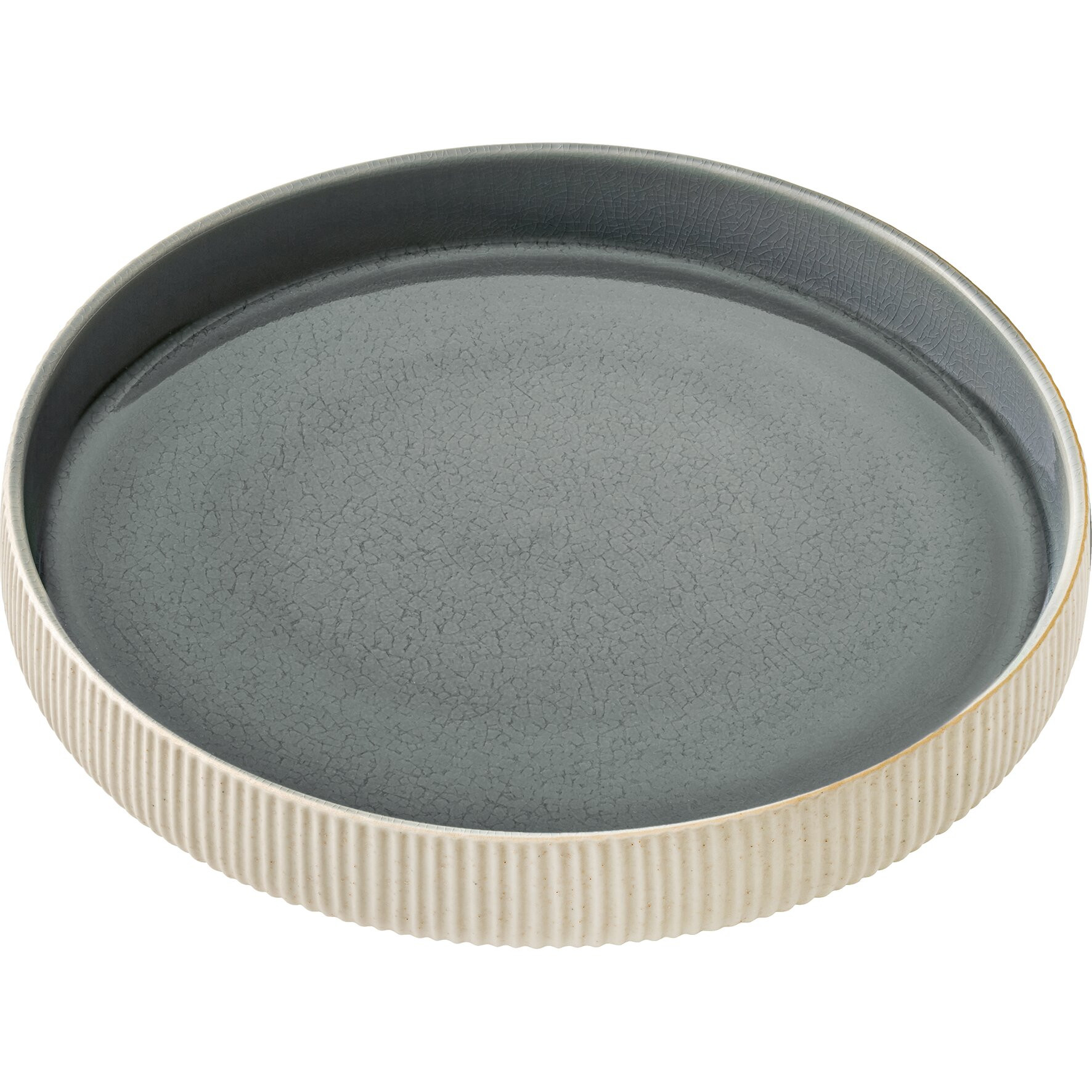 Nara, Teller tief rund hoher Rand Relief ø 240 mm / 1,30 l grau - Playground, Nara Grau - Geschirrserien - Geschirr - Gedeckter Tisch