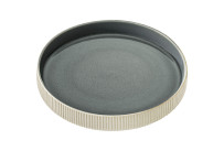Nara, Teller tief rund hoher Rand Relief ø 240 mm / 1,30 l grau