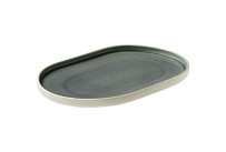 Nara, Platte oval 300 x 200 mm grau