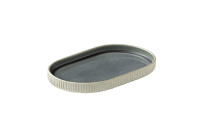 Nara, Platte oval Relief 180 x 110 mm grau