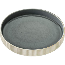 Nara, Teller tief rund hoher Rand Relief ø 240 mm / 1,30 l grau
