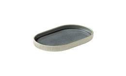 Nara, Platte oval Relief 180 x 110 mm grau
