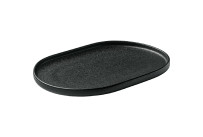 Nara, Platte oval 300 x 200 mm schwarz