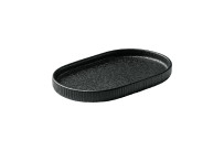 Nara, Platte oval Relief 180 x 110 mm schwarz