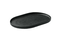 Nara, Platte oval Relief 300 x 200 mm schwarz