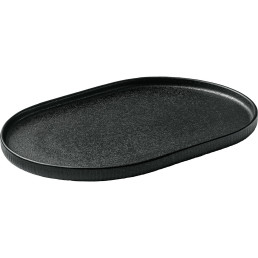 Nara, Platte oval Relief 300 x 200 mm schwarz