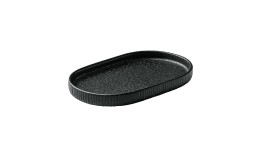 Nara, Platte oval Relief 180 x 110 mm schwarz