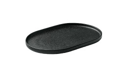 Nara, Platte oval Relief 300 x 200 mm schwarz