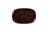 Ease, Platte oval flach 302 x 200 mm honey brown