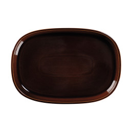 Ease, Platte oval tief 332 x 232 mm / 1,95 l honey brown