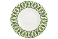 Floral Charm, Teller flach rund Fahne mit Relief ø 288 mm green