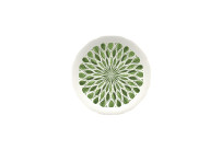 Floral Charm, Coupteller flach rund mit Relief ø 159 mm green