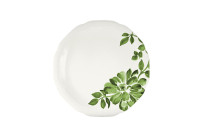Floral Charm, Coupteller flach rund mit Relief ø 212 mm green