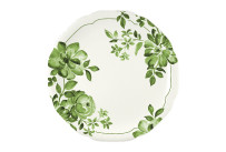 Floral Charm, Coupteller flach rund mit Relief ø 259 mm green