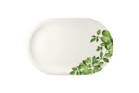 Floral Charm, Coupplatte oval mit Relief 328 x 220 mm green