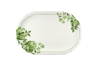Floral Charm, Coupplatte oval mit Relief 358 x 240 mm green
