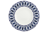 Floral Charm, Teller flach rund Fahne mit Relief ø 288 mm blue
