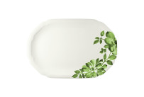 Floral Charm, Coupplatte oval mit Relief 328 x 220 mm green