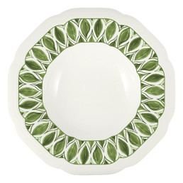 Floral Charm, Coupteller tief rund mit Relief ø 275 mm / 0,75 l green