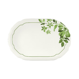 Floral Charm, Coupplatte oval mit Relief 239 x 158 mm green