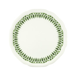 Floral Charm, Coupteller flach rund mit Relief ø 230 mm green