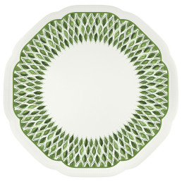 Floral Charm, Coupteller flach rund mit Relief ø 290 mm green