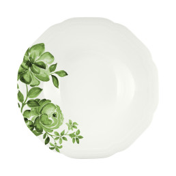 Floral Charm, Coupteller tief rund mit Relief ø 241 mm / 0,64 l green