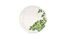 Floral Charm, Coupteller flach rund mit Relief ø 212 mm green