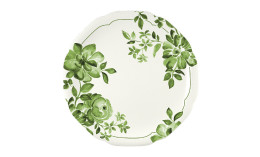 Floral Charm, Coupteller flach rund mit Relief ø 259 mm green