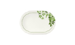 Floral Charm, Coupplatte oval mit Relief 239 x 158 mm green