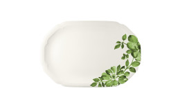 Floral Charm, Coupplatte oval mit Relief 328 x 220 mm green