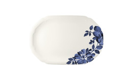 Floral Charm, Coupplatte oval mit Relief 328 x 220 mm blue