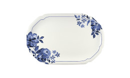 Floral Charm, Coupplatte oval mit Relief 358 x 240 mm blue