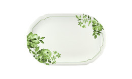 Floral Charm, Coupplatte oval mit Relief 358 x 240 mm green